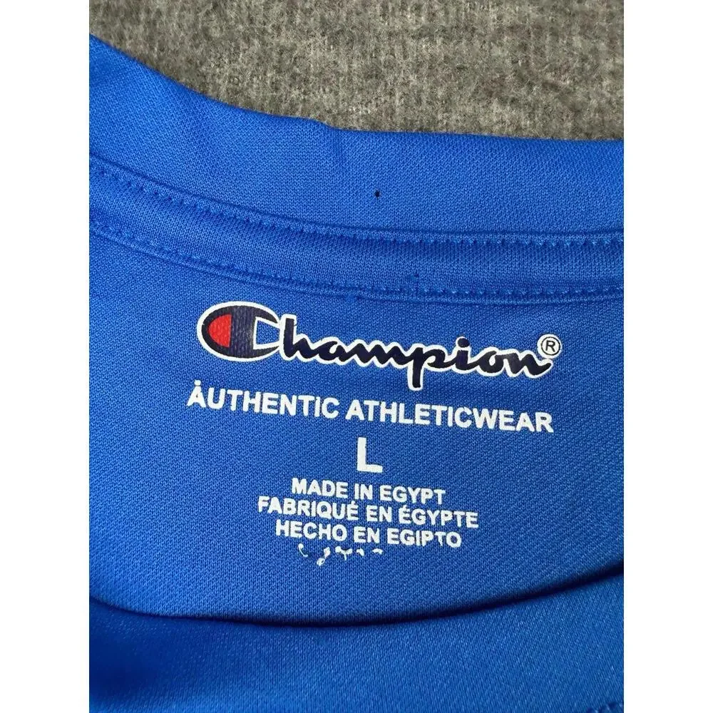 Champion‎ Authentic Men's L Large Activewear Mens Blue Breathable Mesh Shirt - Picture 3 of 6